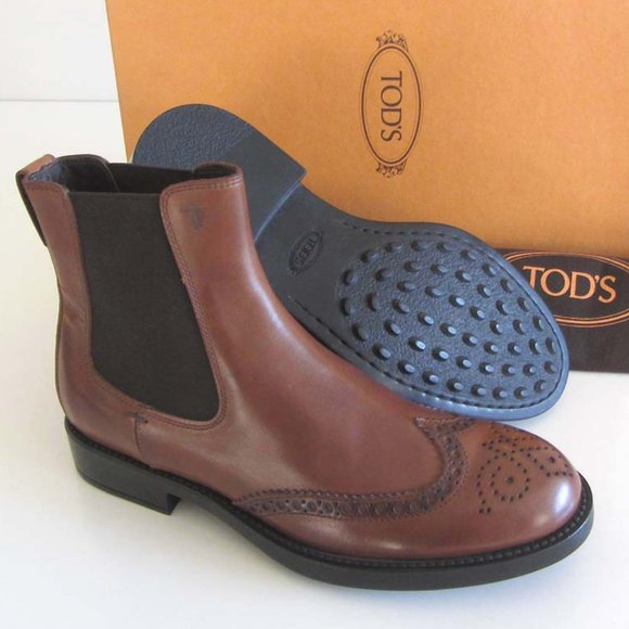 new TOD\'S Chelsea perforations wingtip boots 6.5 / 7.5 US main image 5